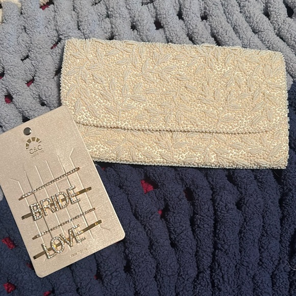 Bride clutch bag and hair Bobby pins bundle - Picture 1 of 5